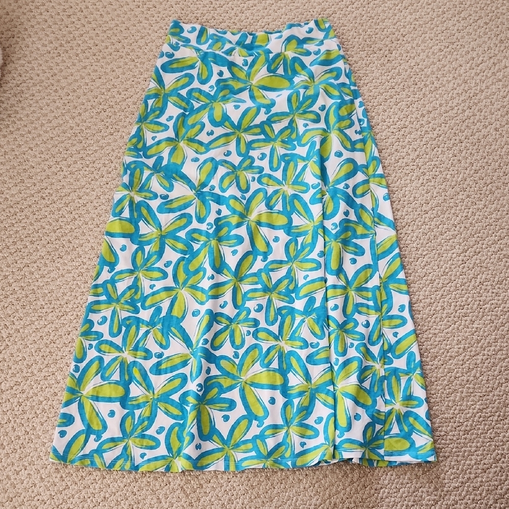 Floral Blue and Green Girls Skirt